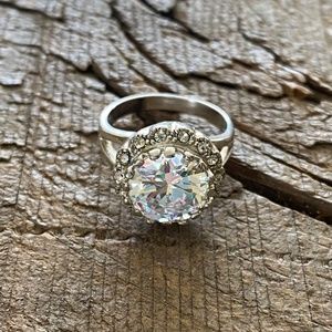 3.2 carat white sapphire set in sterling silver